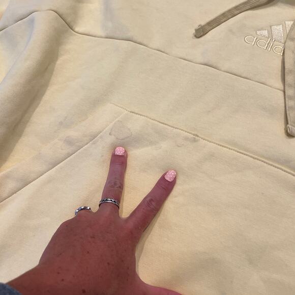 ADIDAS Men's Studio Lounge Fleece Hoodie Size 2XL In Almost Yellow - Picture 8 of 10